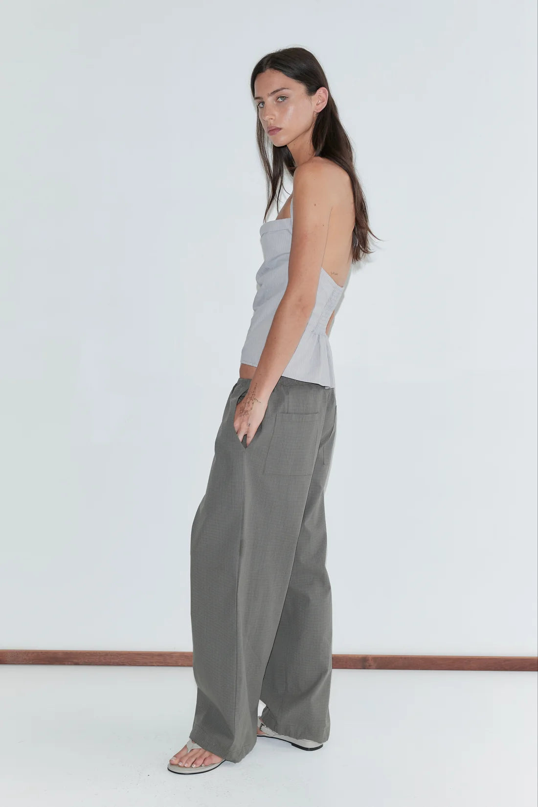 Pantalon à bouton-pression
