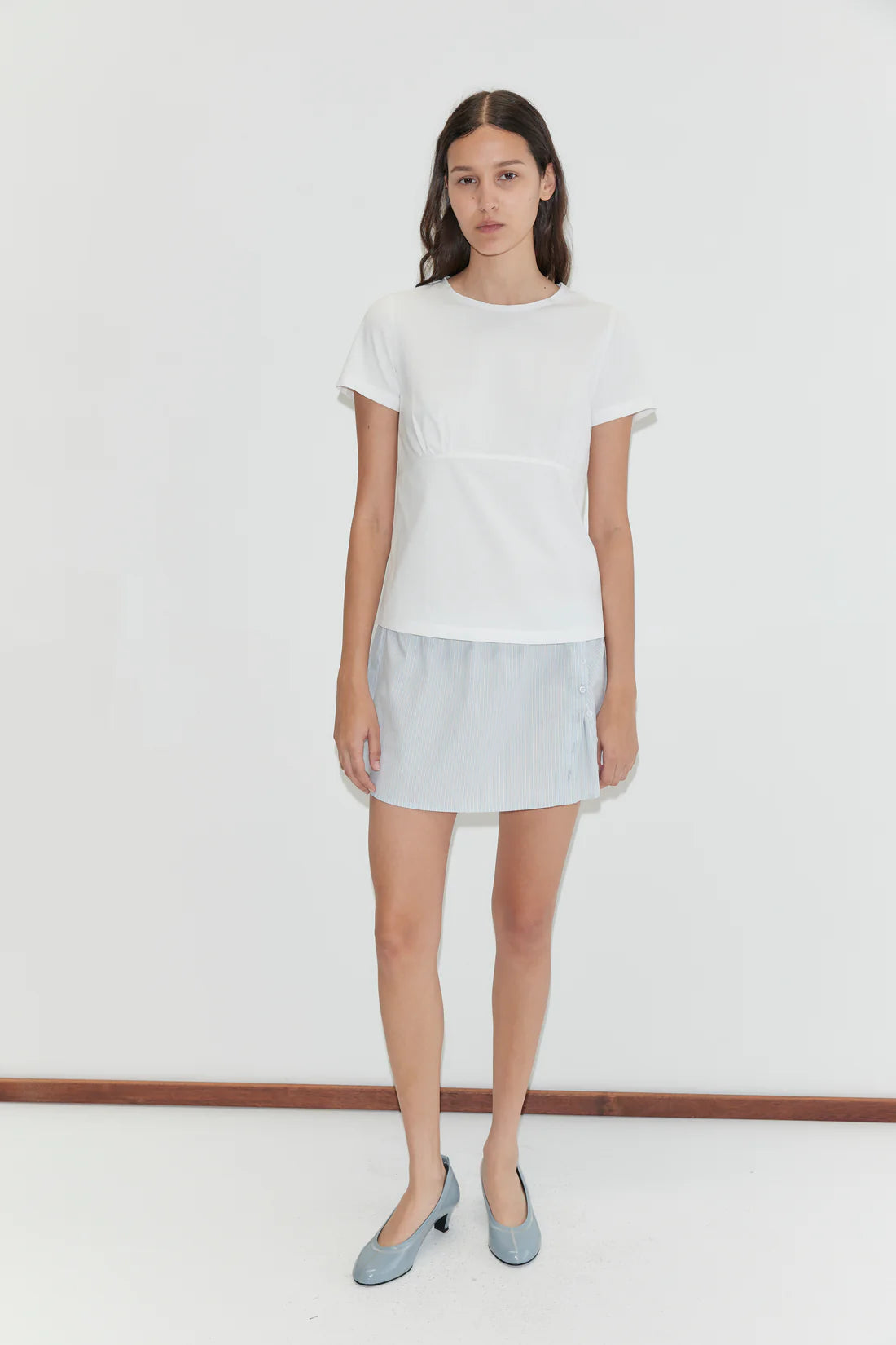 Pleat Split Skirt