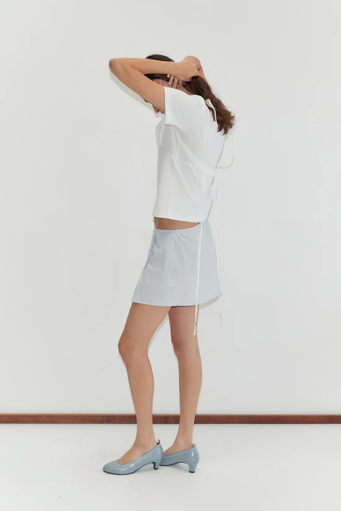 Pleat Split Skirt
