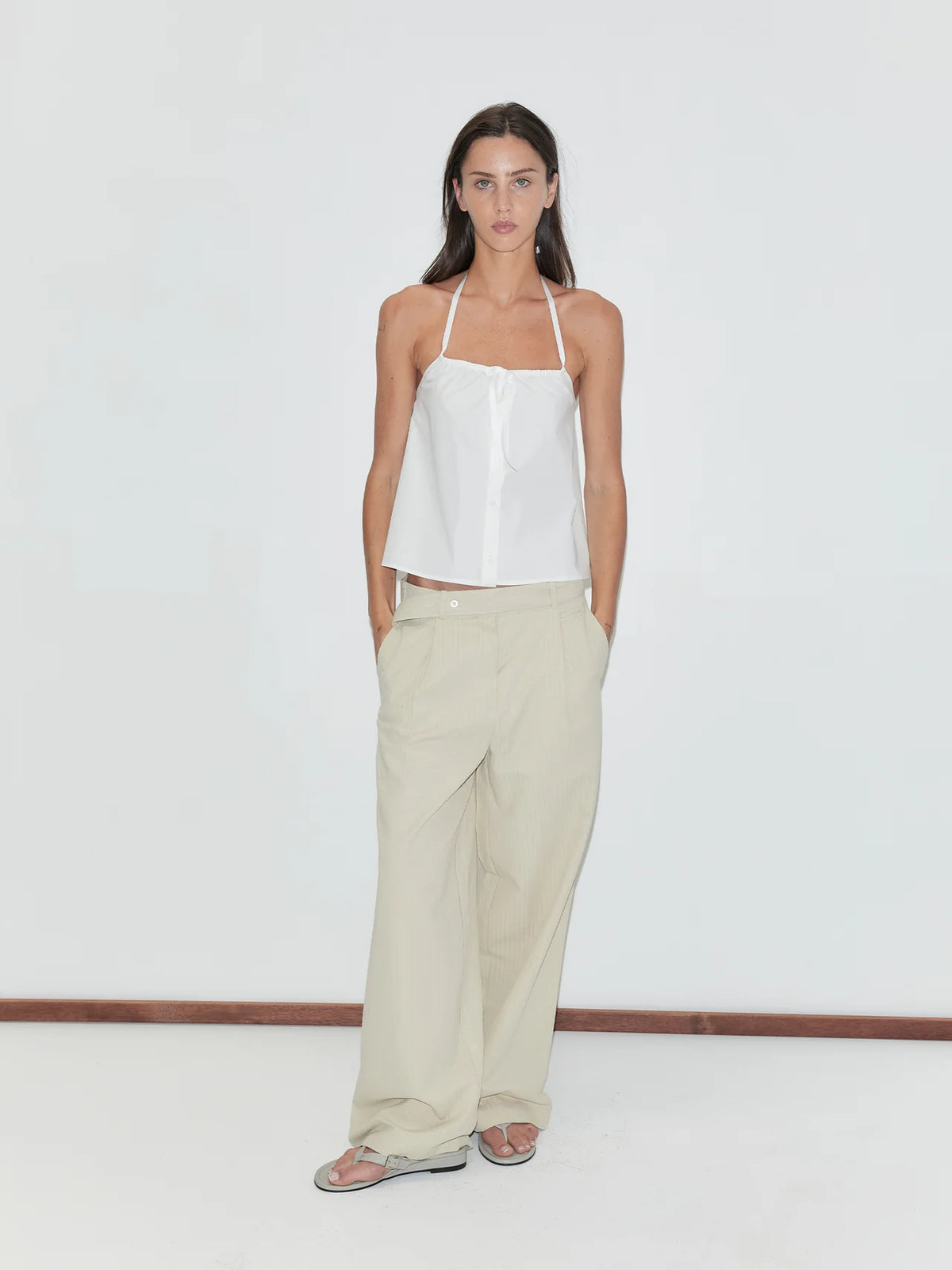 Pantalon à bouton-pression