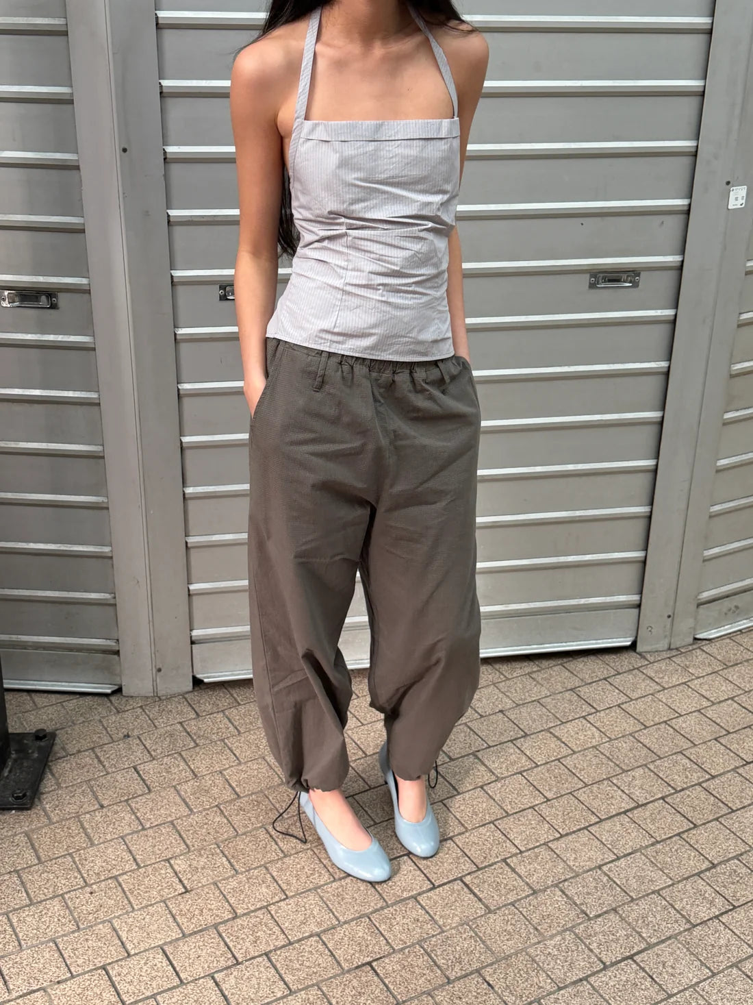 Pantalon à bouton-pression
