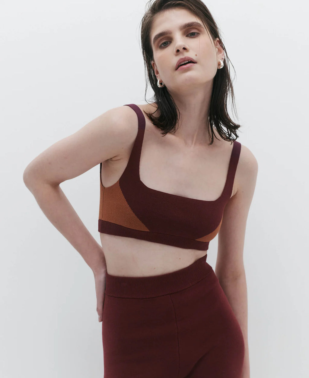 Bralette mit Farbblöcken aus Bio-Baumwolle