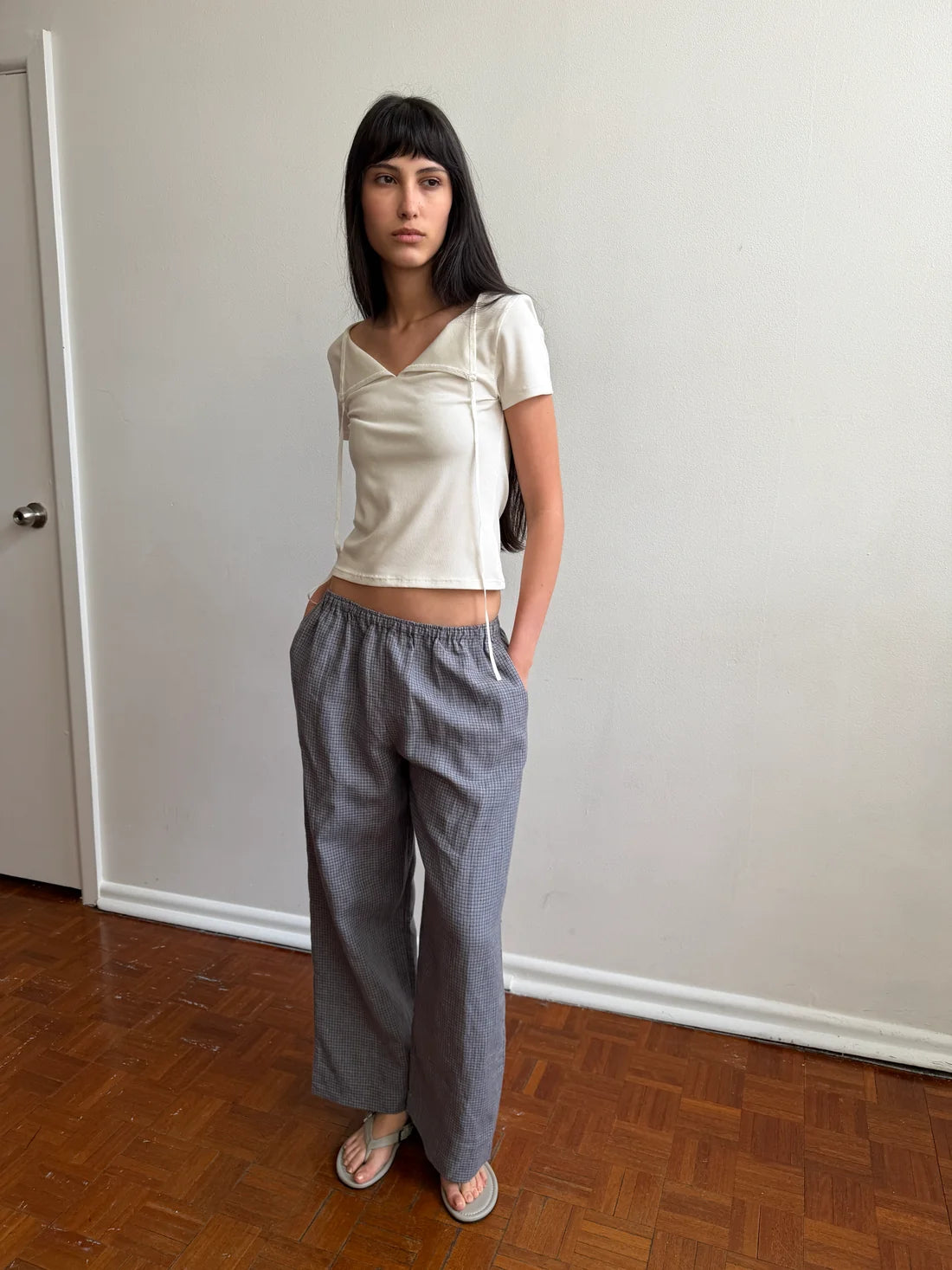 Pantalon à bouton-pression
