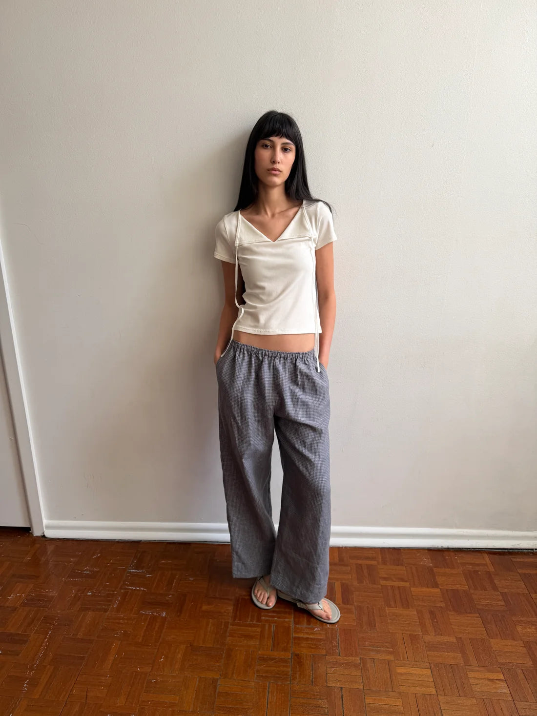 Pantalon à bouton-pression