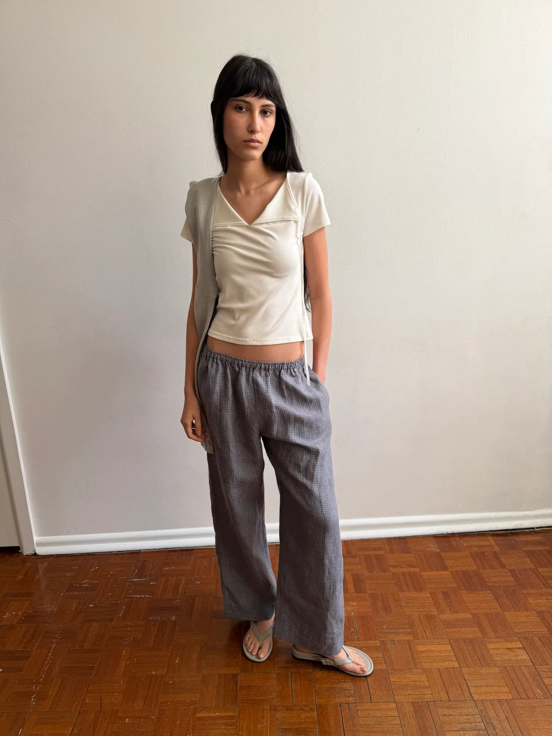 Pantalon à bouton-pression