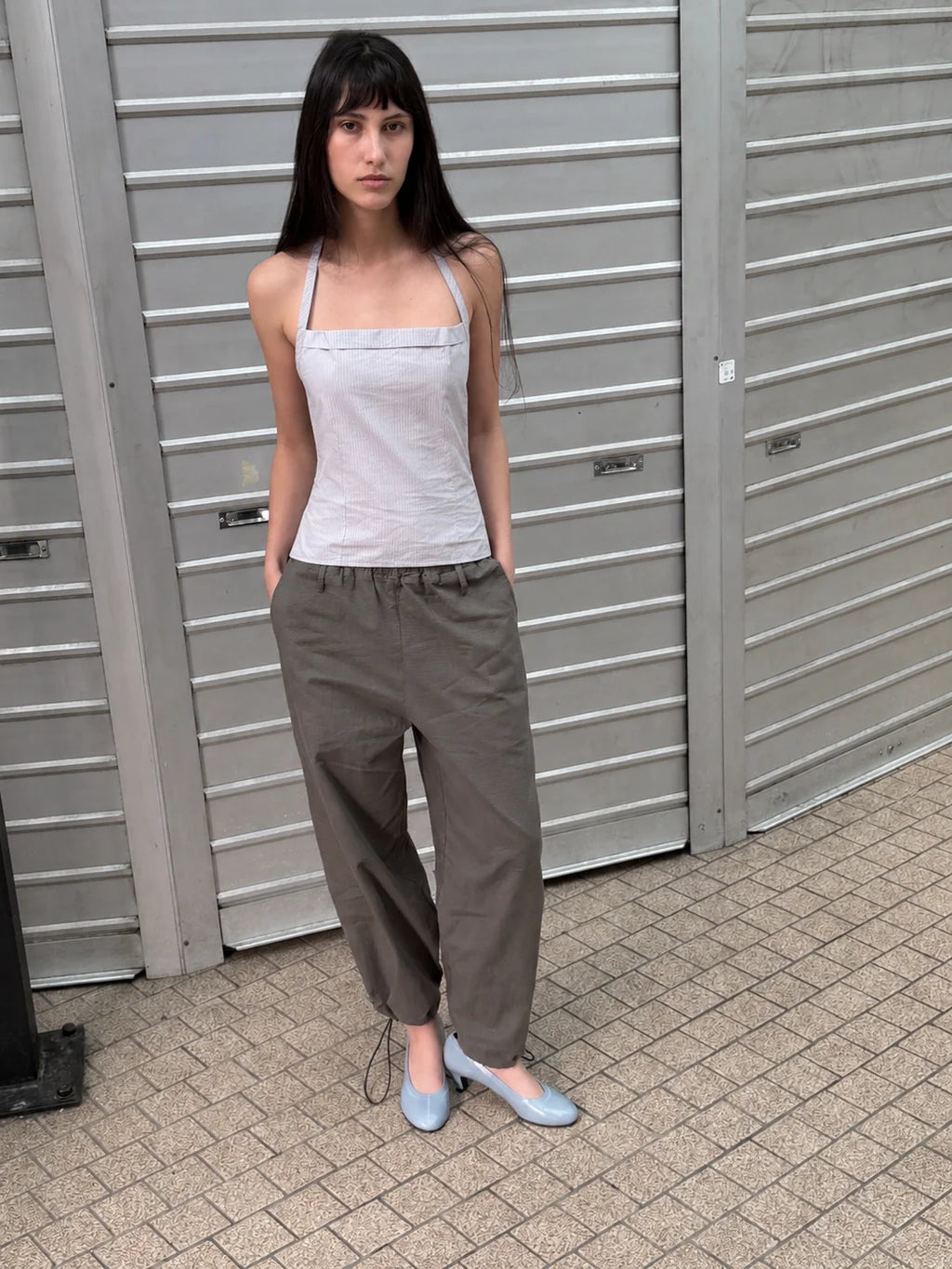 Pantalon à bouton-pression